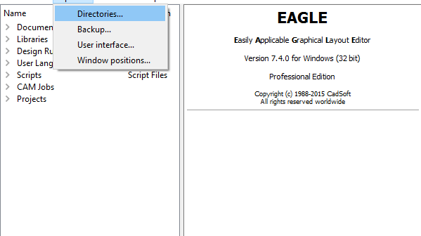Adding External Libraries, DRCs or CAM Files to Eagle