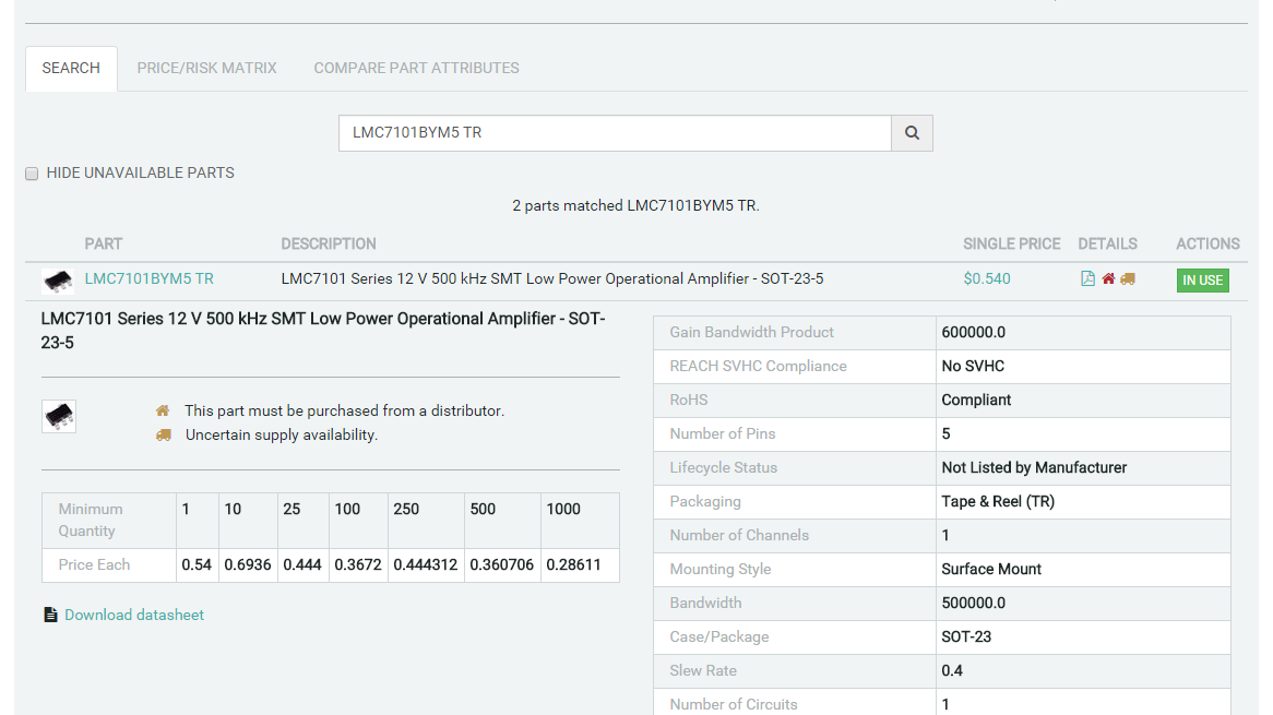 New Bill of Materials Features – March 2016