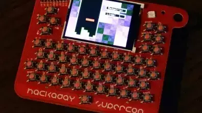 Red Hot PCB: QWERTY Keyboard Badge for Hackaday