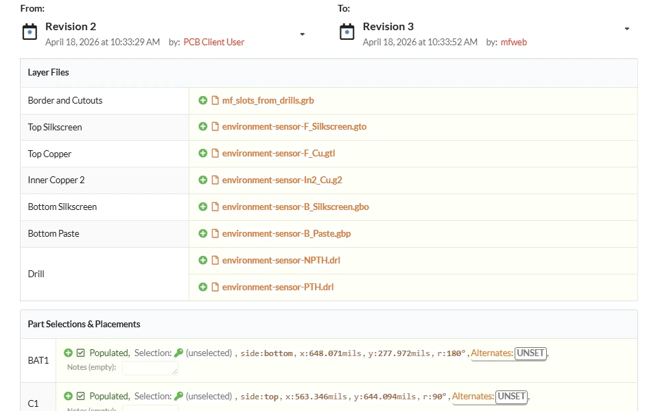 Change tracking view