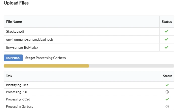Upload files view